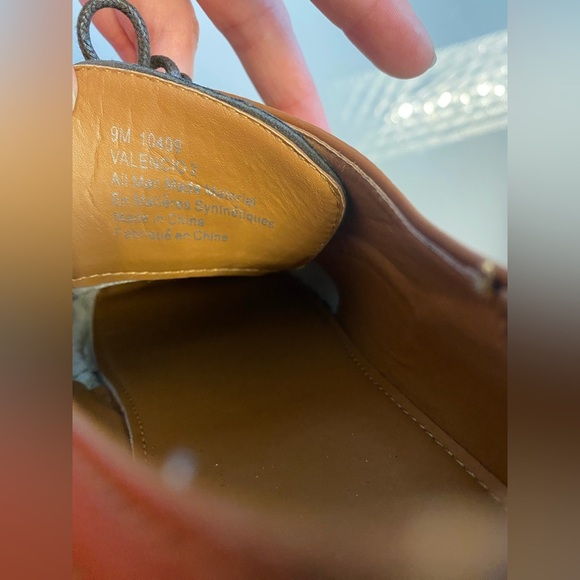 Sears Men's Tan Leather Oxfords - Picture 5 of 6